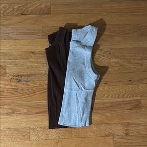 Brown and Gray Tank Top Casual Essential